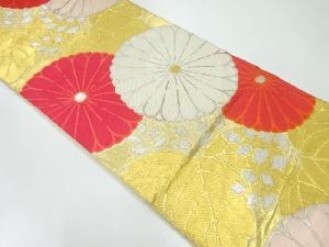 アンティーク　菊桐模様織出し袋帯（材料）